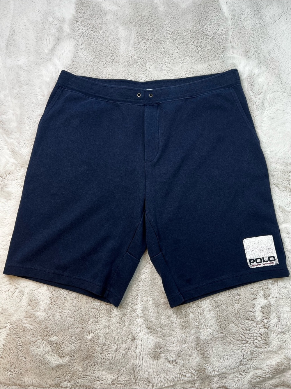 Polo Ralph Lauren Navy Blue Sweat Shorts Lounge Wear Size XXL Logo Casual Comfy